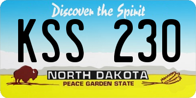 ND license plate KSS230