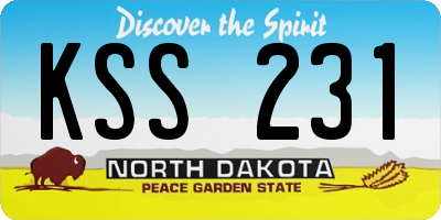 ND license plate KSS231
