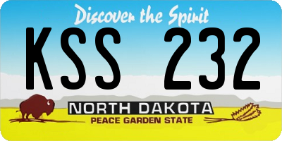 ND license plate KSS232