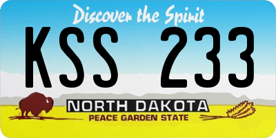 ND license plate KSS233