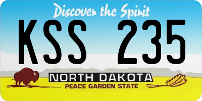 ND license plate KSS235