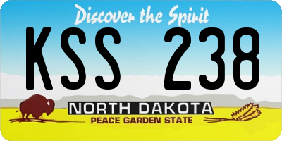 ND license plate KSS238