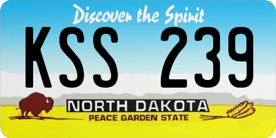ND license plate KSS239