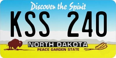 ND license plate KSS240