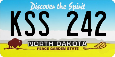 ND license plate KSS242