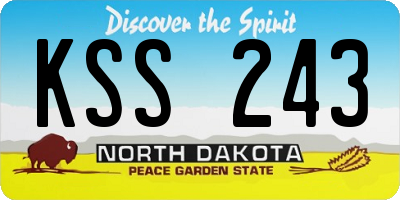 ND license plate KSS243