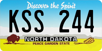 ND license plate KSS244