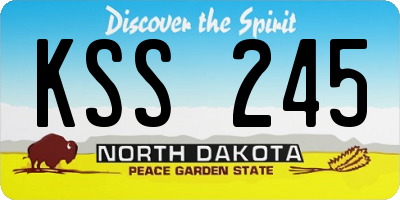 ND license plate KSS245