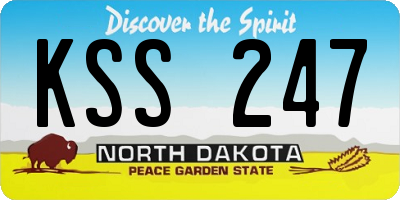 ND license plate KSS247