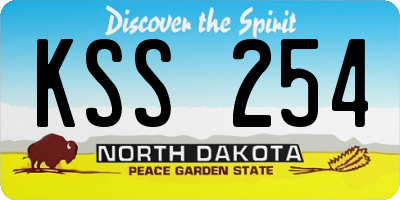 ND license plate KSS254
