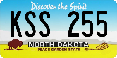 ND license plate KSS255