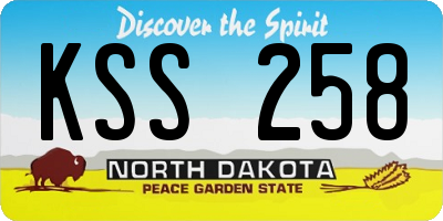 ND license plate KSS258