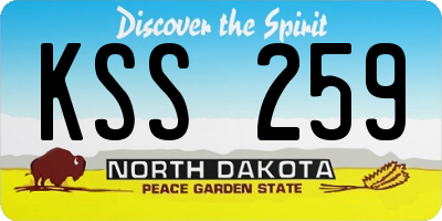 ND license plate KSS259