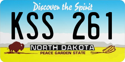 ND license plate KSS261