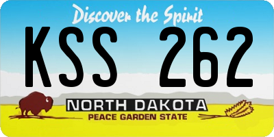 ND license plate KSS262