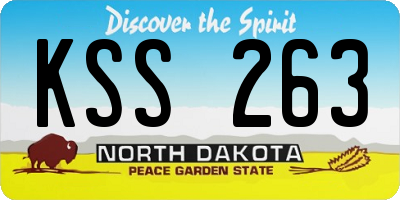ND license plate KSS263