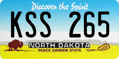 ND license plate KSS265