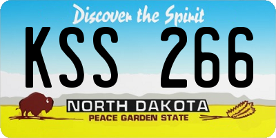 ND license plate KSS266