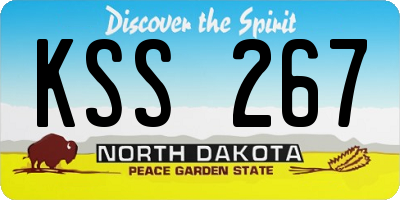 ND license plate KSS267