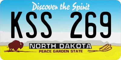 ND license plate KSS269