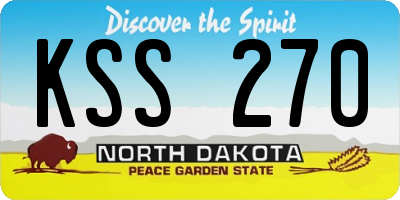 ND license plate KSS270