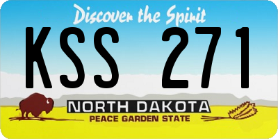 ND license plate KSS271
