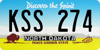 ND license plate KSS274