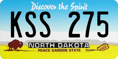 ND license plate KSS275