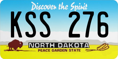 ND license plate KSS276