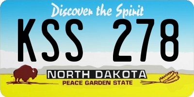 ND license plate KSS278