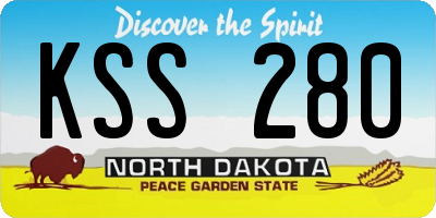 ND license plate KSS280