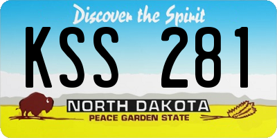 ND license plate KSS281