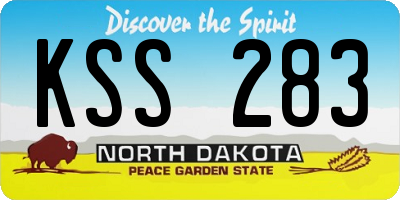 ND license plate KSS283