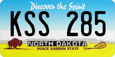 ND license plate KSS285