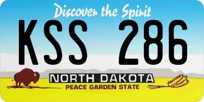 ND license plate KSS286