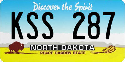 ND license plate KSS287