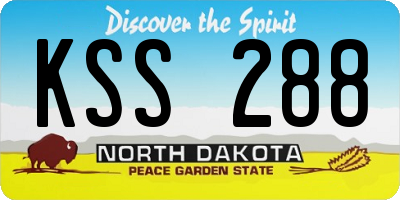 ND license plate KSS288