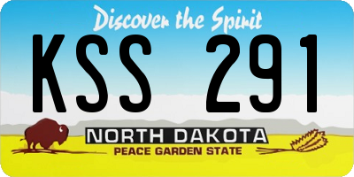 ND license plate KSS291