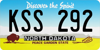 ND license plate KSS292