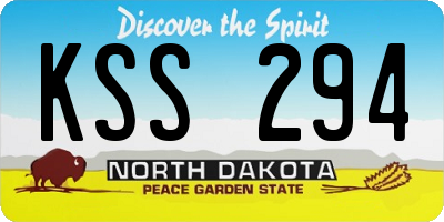 ND license plate KSS294