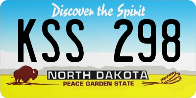 ND license plate KSS298