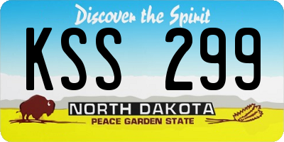 ND license plate KSS299