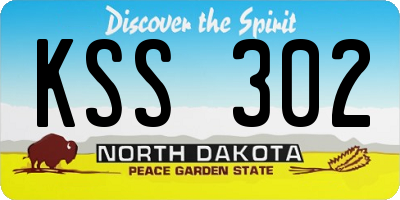 ND license plate KSS302