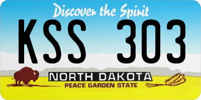 ND license plate KSS303