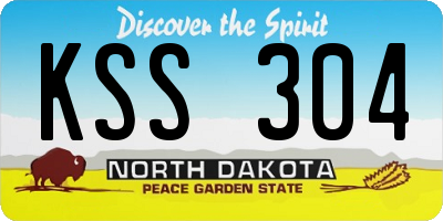ND license plate KSS304