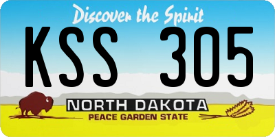 ND license plate KSS305