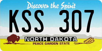 ND license plate KSS307