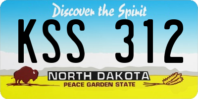 ND license plate KSS312
