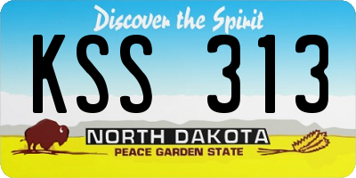 ND license plate KSS313