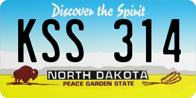 ND license plate KSS314